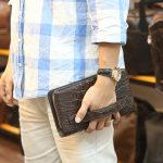 Ví cầm tay da cá sấu 2 khóa kéo thụt loại to VCSCT05