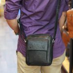 Túi nam đeo chéo mini cỡ nhỏ da bò thật Lano KT185