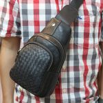 Túi da đeo chéo ngực hoạ tiết đan sang trọng lịch lãm TDL83