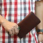 Ví da cầm tay handmade cao cấp 1 khoá kéo Lano VCTN084