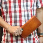 Ví da cầm tay handmade cao cấp 1 khoá kéo Lano VCTN084