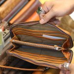 Ví da nam cầm tay handmade cao cấp 1 khoá kéo khoẻ khoắn nam tính Lano VCTN085
