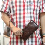 Ví da nam cầm tay handmade cao cấp 1 khoá kéo khoẻ khoắn nam tính Lano VCTN085