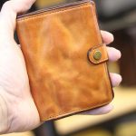 Ví da nam thủ công cao cấp dáng đứng có cúc bấm Lano VDN093
