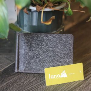 Ví kẹp tiền money clip lano VKT02 màu nâu mặt trước