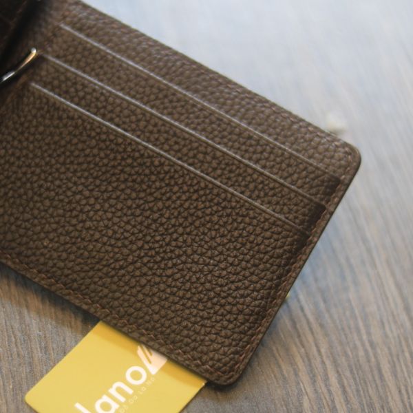 Ví kẹp tiền money clip lano VKT02 màu nâu ngăn thẻ
