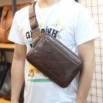 Túi da đeo bụng kết hợp đeo ngực thời trang mới Lano TDB029