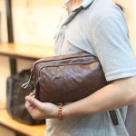 Túi da đeo chéo nam thời trang dáng ngang gọn gàng tiện lợi Lano KT205