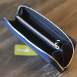 Ví cầm tay thiết kế da thật 1 khoá kéo thời trang lịch lãm Lano VCTK03 màu xanh nội thật