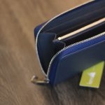 Ví cầm tay thiết kế da thật 1 khoá kéo thời trang lịch lãm Lano VCTK03 màu xanh nội thất