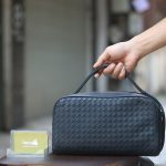 Túi da đan cầm tay dạng hộp dáng ngang Lano CLT68