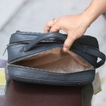 Túi da đan cầm tay dạng hộp dáng ngang Lano CLT68