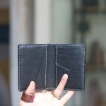 Ví da nam handmade khâu tay thủ công dáng đứng có ngăn zip Lano VDNTK014