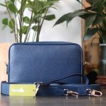 Clutch da thật cầm tay 1 khoá handmade khâu tay thủ công 100% Lano CLTK03