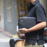 Clutch da thật cầm tay 1 khoá handmade khâu tay thủ công 100% Lano CLTK03