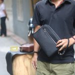 Clutch da thật cầm tay 1 khoá handmade khâu tay thủ công 100% Lano CLTK03