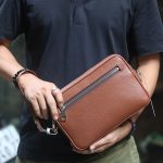Clutch da thật cầm tay 1 khoá handmade khâu tay thủ công 100% Lano CLTK03