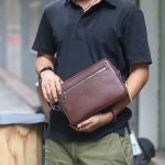 Clutch da thật cầm tay 1 khoá handmade khâu tay thủ công 100% Lano CLTK03