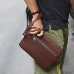 Clutch da thật cầm tay 1 khoá handmade khâu tay thủ công 100% Lano CLTK03