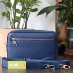 Clutch da thật cầm tay 1 khoá handmade khâu tay thủ công 100% Lano CLTK03