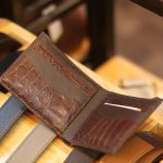 Ví nam handmade cao cấp da dê phối cá sấu Lano VDNTK018
