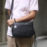Túi da clutch handmade da bò phối cá sấu 2 ngăn khoá số Lano CLTK05