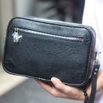 Túi da clutch handmade da bò phối cá sấu 2 ngăn khoá số Lano CLTK05
