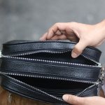 Túi da clutch handmade da bò phối cá sấu 2 ngăn khoá số Lano CLTK05
