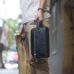 Túi golf cầm tay handmade 2 ngăn khoá da thật cao cấp Lano CLTK08