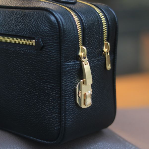 Túi golf đeo chéo da bò cao cấp khâu tay thủ công Lano CLTK06 màu đen 4