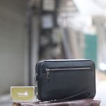 Túi clutch cầm tay da bò epsom ngoại khoá vân tay Lano CLTK11