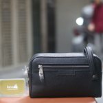 Túi Clutch handmade cầm tay da thật cao cấp 1 khoá kéo Lano CLTK09