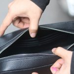 Túi Clutch handmade cầm tay da thật cao cấp 1 khoá kéo Lano CLTK09