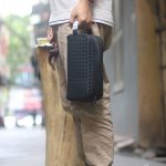Túi clutch golf 1 khoá kéo da đan cầm tay thời trang sang trọng Lano CLT70