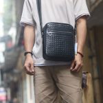 Túi đeo chéo da đan thời trang lịch lãm Lano KT221