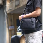 Túi da nam đeo chéo kết hợp cầm tay handmade khâu tay thủ công nhỏ gọn tiện lợi Lano CLTK012