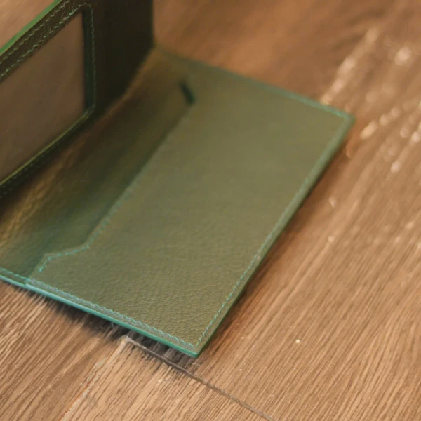 Bao ví da đựng hộ chiếu passport handmade khâu tay thủ công Lano VDP01 màu xanh ngăn trong