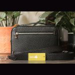 Túi golf 2 khoá số da togo cao cấp handmade khâu tay thủ công Lano CLTK019