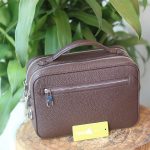 Túi golf 2 khoá số da togo cao cấp handmade khâu tay thủ công Lano CLTK019