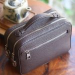 Túi golf 2 khoá số da togo cao cấp handmade khâu tay thủ công Lano CLTK019