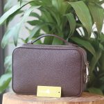 Túi golf 2 khoá số da togo cao cấp handmade khâu tay thủ công Lano CLTK019