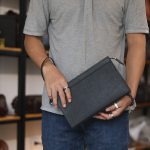 Túi clutch cầm tay nam da thật handmade khâu tay thủ công nhỏ gọn tiện lợi CLTK020