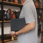 Túi clutch cầm tay nam da thật handmade khâu tay thủ công nhỏ gọn tiện lợi CLTK020