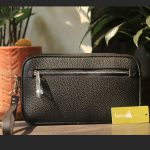 Clutch nam handmade khoá vân tay da thật cao cấp Lano CLTK024