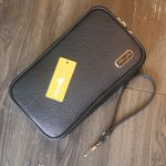 Clutch nam handmade khoá vân tay da thật cao cấp Lano CLTK024 cá nhân hoá tag tên