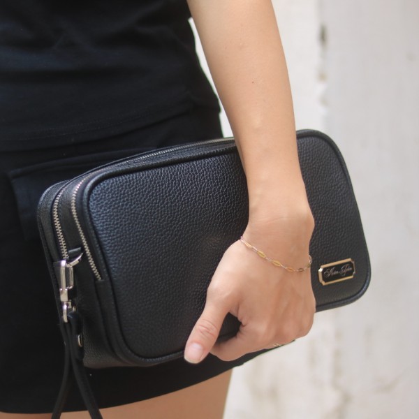 Clutch nam handmade khoá vân tay da thật cao cấp Lano CLTK024 cầm tay công sở