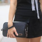 Clutch nam handmade khoá vân tay da thật cao cấp Lano CLTK024 kèm dây cầm tay