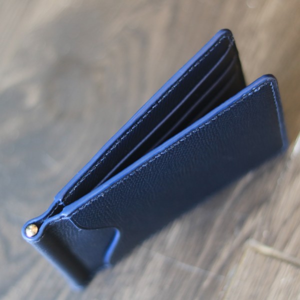 Ví kẹp tiền da bò cao cấp handmade khâu tay thủ công Lano VKT03 cạnh ví