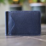 Ví kẹp tiền da bò cao cấp handmade khâu tay thủ công Lano VKT03 mặt trước