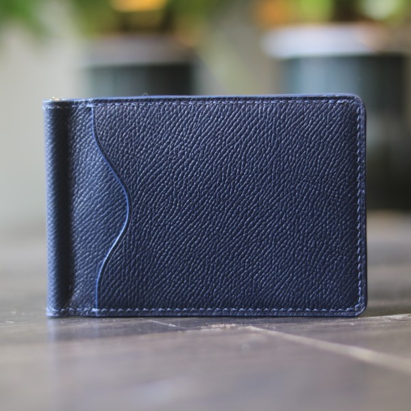 Ví kẹp tiền da bò cao cấp handmade khâu tay thủ công Lano VKT03 mặt trước